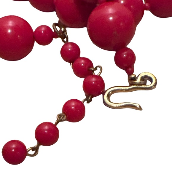 Vintage Red Jewelry Earrings & Necklace Bundle 9 Piece Jewelry Lot - Picture 12 of 12